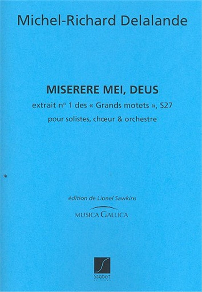 Miserere Mei Deus S27 Grds Motets V.1 Soli